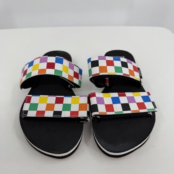 VANS Cayucas Sandals size 5 Women's Multicolor Checkerboard Dual Strap - Picture 3 of 11